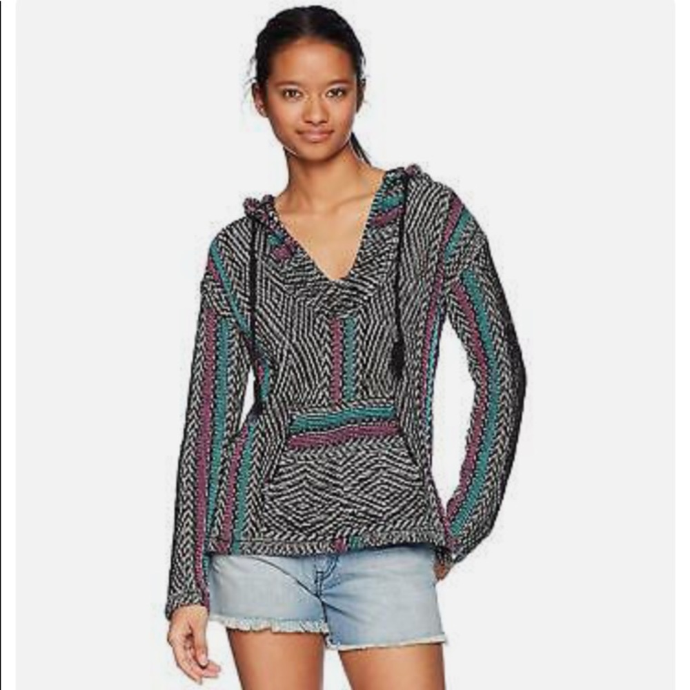 Rip Curl Women's Black Sands Poncho Charcoal MEDIUM